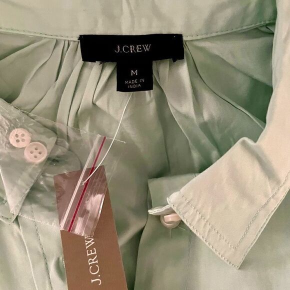 NWT J.Crew Puff-Sleeve Poplin Mini Shirtdress - Picture 5 of 9